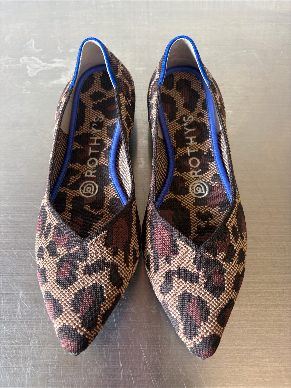 Rothy's Wild Cat Leopard Print Pointed Toe Flats ✨